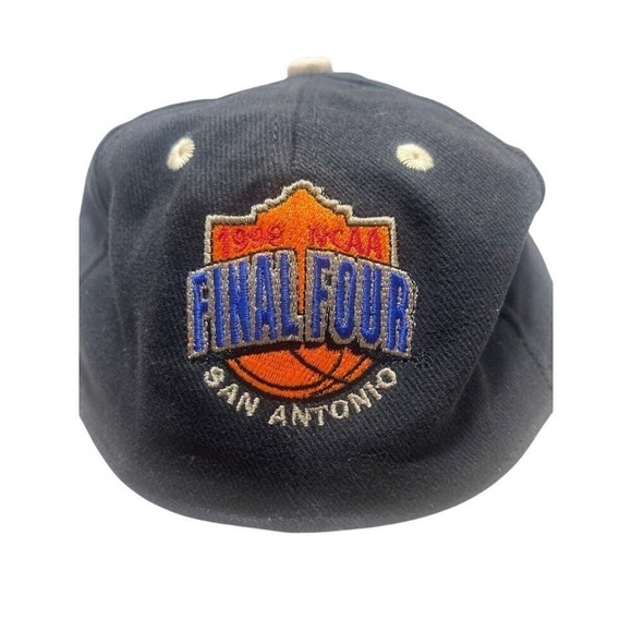VTG 1998 NCAA Final Four San Antonio Snap Baseball Cap Black Adjustable Tan Read - Picture 2 of 6